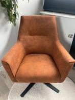 Moderne Draaifauteuil Bruin / Cognac, Huis en Inrichting, Fauteuils, Ophalen, Kunststof, Minder dan 75 cm, Zo goed als nieuw