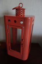 Lantaarn metaal 4 zijden glas, Antiek en Kunst, Antiek | Lampen, Ophalen of Verzenden
