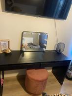 Bureau ikea malm twee lades en spiegel met lampjes, Huis en Inrichting, Ophalen, Gebruikt