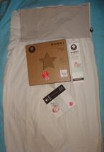 NUNKI lakentje ledikant wit/ grijs laken als nieuw, Ophalen of Verzenden, Zo goed als nieuw, 100 cm of meer, Deken