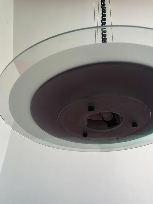 Hustadt-Leuchten Vintage Retro UFO Hanglamp, Huis en Inrichting, Lampen | Hanglampen, Gebruikt, 50 tot 75 cm, Glas, Metaal, Ophalen
