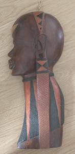 houten muurmasker Tribal hoofd houtsnijwerk, volgnr 39, Antiek en Kunst, Ophalen of Verzenden