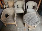 GRATIS Bamboe Tuinset: Stoelen & Tafel, Huis en Inrichting, Tafels | Sidetables, Ophalen, Overige materialen, Gebruikt, 50 tot 100 cm