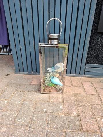 Lantaarn 50 cm hoog 21 cm vierkant schroom beschikbaar voor biedingen