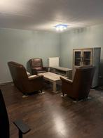 Leren bansktel woonkamer meubel set tv salon tafel en kast, Huis en Inrichting, Ophalen, Bruin dikke leer, 150 tot 200 cm, Zo goed als nieuw