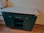 Ruime retro commode, donker groen en grijs, Huis en Inrichting, Kasten | Dressoirs, Ophalen, 100 tot 150 cm, Zo goed als nieuw