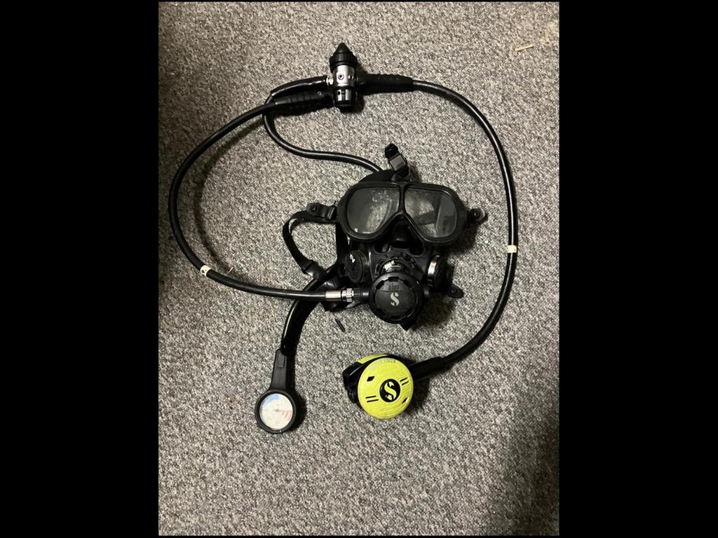 Duikset scubapro met vol gelaatsmasker, Ophalen, Zo goed als nieuw, Duikfles