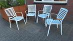 Metalen stoelen 4 stuks, Ophalen, Gebruikt, Landelijk modern, Wit