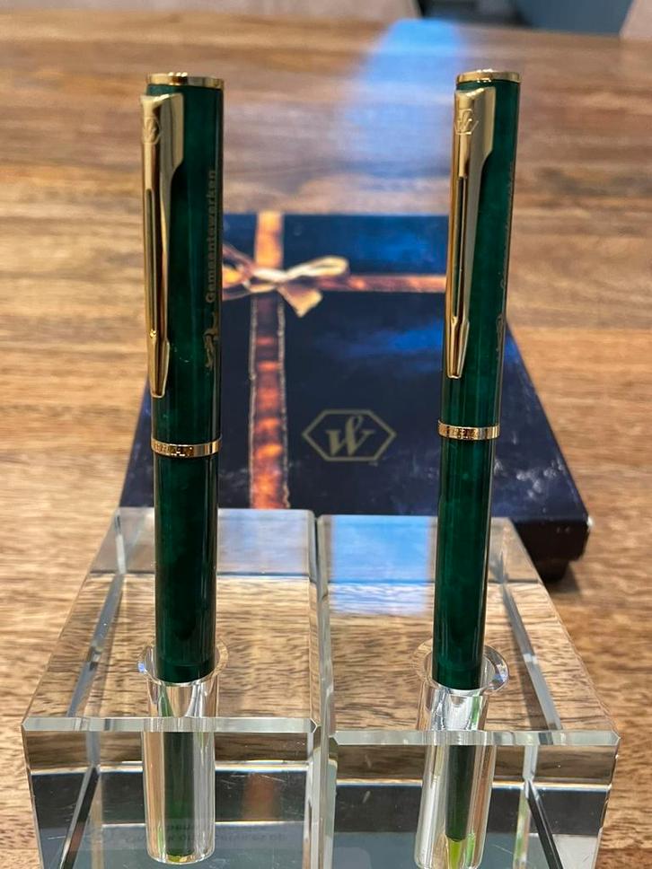 WatermanApostrophe Vulpen & Balpen met inscriptie, Diversen, Schrijfwaren, Ophalen of Verzenden