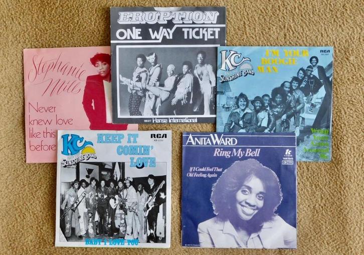 Jaren "70 disco singles, o.a. KC and the Sunshine Band, Cd's en Dvd's, Vinyl Singles, Gebruikt, Pop, 7 inch, Ophalen of Verzenden