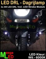 LED Motor  Strobe Flitser - 2x 3W Zilver RF AB - Wit, Ophalen of Verzenden