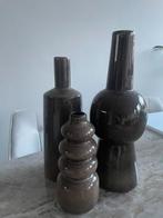Set van 3 vazen gekocht bij Kwantum bruin, Overige kleuren, Ophalen of Verzenden, Minder dan 50 cm, Glas