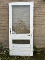 Houten buitendeur met glas, Ophalen, Gebruikt, 80 tot 100 cm, Buitendeur