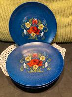Vintage ontbijtbordje blauw bloemen (111225), Huis en Inrichting, Keuken | Servies, Ophalen of Verzenden, Glas, Overige stijlen