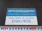 sticker enschede rayon twente bronswerk verwarming airco, Ophalen, Zo goed als nieuw, Bedrijf of Vereniging