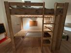 Steigerhouten Hoogslaper met Bureau & Kast, Huis en Inrichting, Slaapkamer | Stapelbedden en Hoogslapers, Ophalen, Gebruikt, Eenpersoons