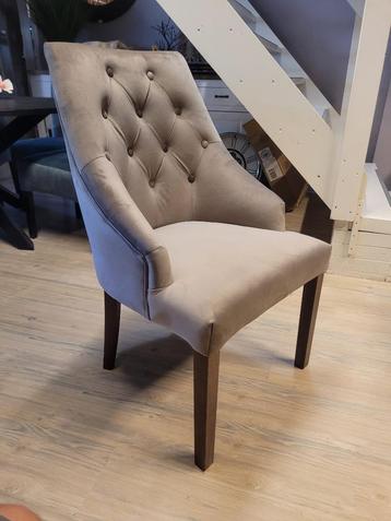 *VOORRAAD* 6 Landelijke Eetkamerstoelen Walter Knoop Taupe beschikbaar voor biedingen
