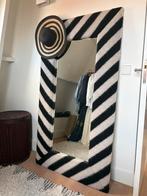 Grote zwart/witte passpiegel / stof / eclectisch, Ophalen of Verzenden, Zo goed als nieuw, Rechthoekig, 200 cm of meer