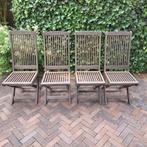 4 nette tuinstoelen opklapbaar, Ophalen, Gebruikt