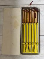 Set van 6 vintage fonduevorken met houten handvatten, Ophalen of Verzenden, Gebruikt, Brander, Fondue-accessoires