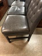 Grijze lederen stoelen (6 stuks), Ophalen, Gebruikt, Leer, X