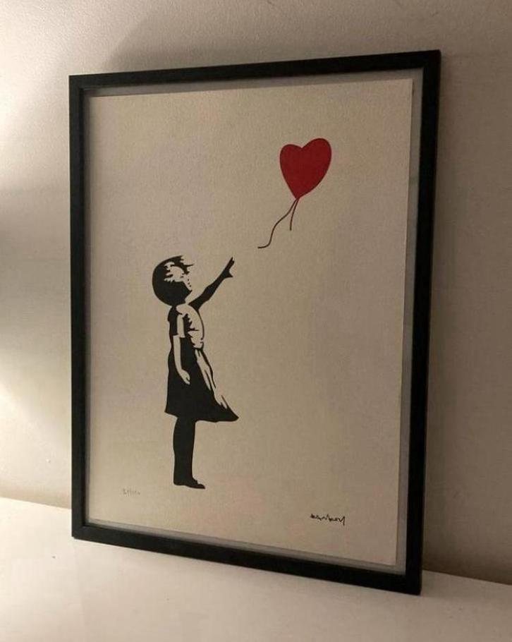 BANKSY : lithografie met certificaat, Antiek en Kunst, Kunst | Litho's en Zeefdrukken, Ophalen of Verzenden