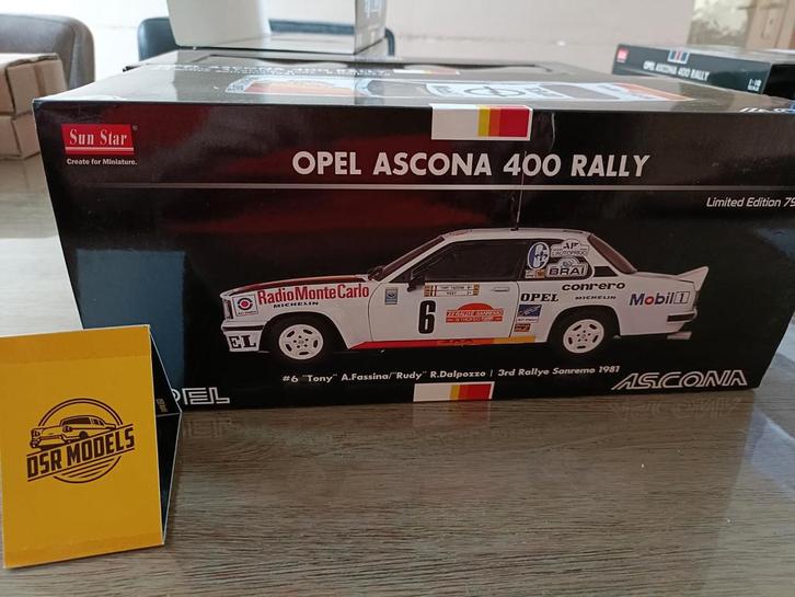 1:18 Opel Ascona 400 Rally, Hobby en Vrije tijd, Modelauto's | 1:18, Nieuw, Auto, Sun Star, Ophalen of Verzenden