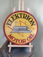 Origineel blikken bordje Elektrion Oil., Verzamelen, Ophalen of Verzenden, Zo goed als nieuw, Reclamebord