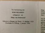 Nelissen x van Doleweerd 1929 Bergen op Zoom 1994 Tilburg, Ophalen of Verzenden