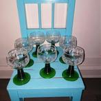 7 Roemer wijnglazen met groene voet en witte druifrank 0,1L, Huis en Inrichting, Ophalen, Glas of Glazen, Overige stijlen, Glas