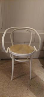 Vintage metalen thonet 209 style stoel wit met webbing, Huis en Inrichting, Stoelen, Ophalen, Gebruikt, Wit, Metaal