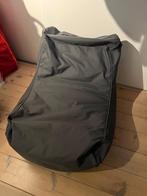 Zitzak donker grijs/antraciet met rugleuning -  Lebel, Huis en Inrichting, Zitzakken, Ophalen of Verzenden, Gebruikt, Grijs, Zitzakstoel