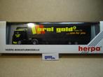 HERPA 1:87, DAF 95 +Volume-Oplegger "OROL-GOLD", Zie Foto`s, Ophalen of Verzenden, Zo goed als nieuw, Bus of Vrachtwagen, Herpa