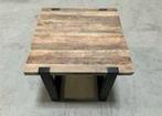 Richmond Maddox old elm black steel bijzettafel - NIEUW, Huis en Inrichting, Minder dan 55 cm, Rond, Nieuw, Hout