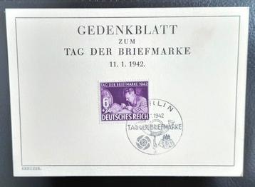 Duitse Rijk Kaart Tag der Briefmarke 1942 SST Berlin. beschikbaar voor biedingen