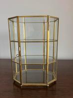 Gouden Vintage sieradenkastje, Huis en Inrichting, Ophalen, Minder dan 50 cm, Gebruikt, Glas