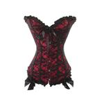 Rode zwarte korset gothic corset sexy dames vrouwen punk, Verzenden, Overige kleuren, Body of Korset