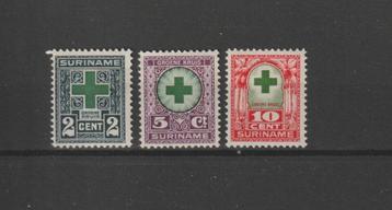 Suriname 1927, NVPH 127 t/m 129, Ongebruikt. beschikbaar voor biedingen