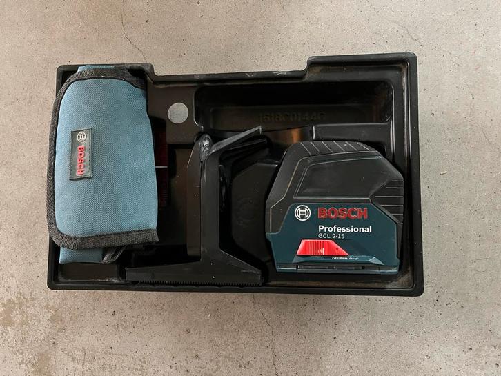 Bosch GCL 2-15 Kruislijnlaser - Gebruikt met L-Boxx, Doe-het-zelf en Verbouw, Meetapparatuur, Gebruikt, Licht, Ophalen of Verzenden