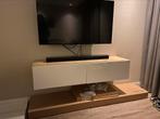 Tv meubel wit hoogglans/hout, Huis en Inrichting, Kasten | Televisiemeubels, Minder dan 100 cm, 25 tot 50 cm, 100 tot 150 cm, Gebruikt