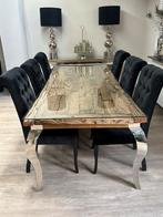 eettafel met 6 stoelen rofra, Ophalen, 100 tot 150 cm, 200 cm of meer, Zo goed als nieuw