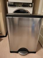 Simplehuman RVS Prullenbak met Pedaal - Zo Goed Als Nieuw, Met pedaal, 50 tot 75 cm, Simplehuman, Support@simplehuman.com