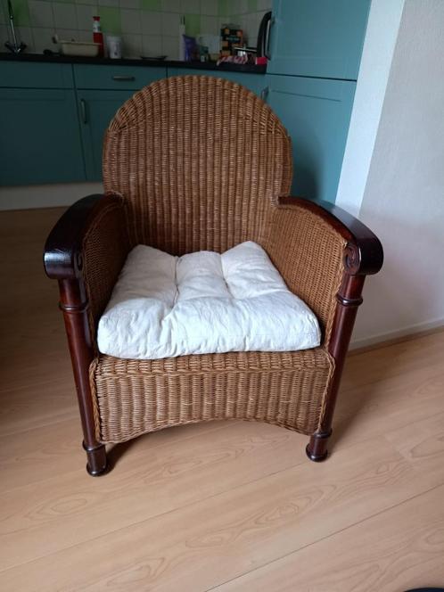 Rieten stoel, Huis en Inrichting, Stoelen, Gebruikt, Eén, Riet of Rotan, Bruin, Ophalen