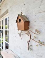 Uniek metalen vogelhuis decoratie wandornament, Ophalen of Verzenden, Zo goed als nieuw