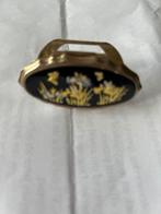 Antieke lipstick houder met spiegel en inlay, Ophalen of Verzenden