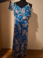 Maxi Jurk Blauw Bloemenprint BPC Selection Cold Shoulder, Anneonline, Zuidwal 11, Bonprix, Blauw