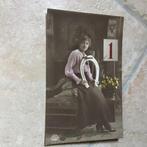 Kerstkaart (poststempel 1922). Met hoefijzer., Verzamelen, Ophalen of Verzenden, 1920 tot 1940, Gelopen, Feest(dag)