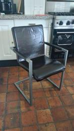 6 eetkamerstoelen, Ophalen, Gebruikt, Zwart, Leer