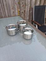 Pannenset, Huis en Inrichting, Keuken | Potten en Pannen, Ophalen of Verzenden, Zo goed als nieuw, Rvs, Pannenset
