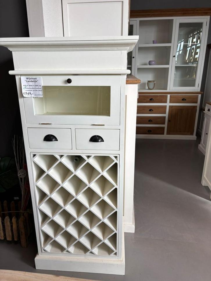 Wijnkast, Huis en Inrichting, Woonaccessoires | Wijnrekken, Nieuw, 75 cm of meer, Hout, 5 tot 15 flessen, Ophalen